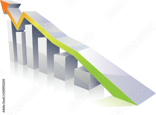 business chart with arrow
