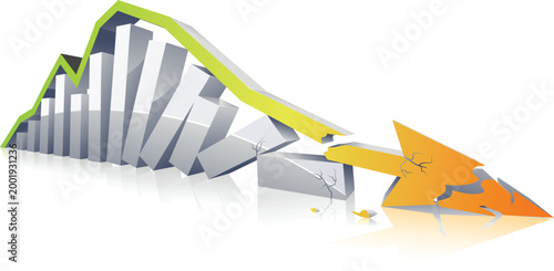3d rendered illustration of a bar graph