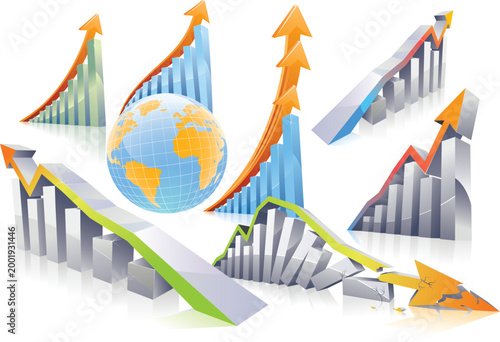 business graph with arrow