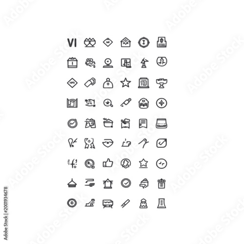 Minimal Line Icon Collection Set - Universal UI UX Symbols Outline Style for Web App Design Interface Pack