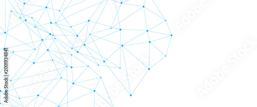 Vector abstract background with blue lines and dots with banner design, illustration technology with geometric background