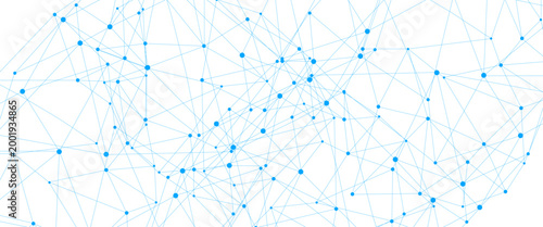 Vector abstract background with blue lines and dots with banner design, illustration technology with geometric background