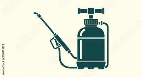 Manual Hand Pump Pressure Sprayer Tool for Gardening and Pest Control Treatment Icon Illustration
