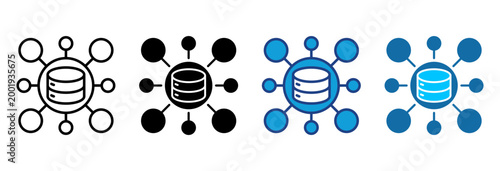 Big Data Icon Set Multiple Style Vector Illustration