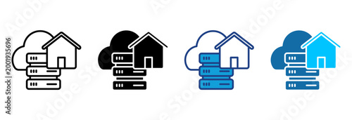 Database Icon Set Multiple Style Vector Illustration