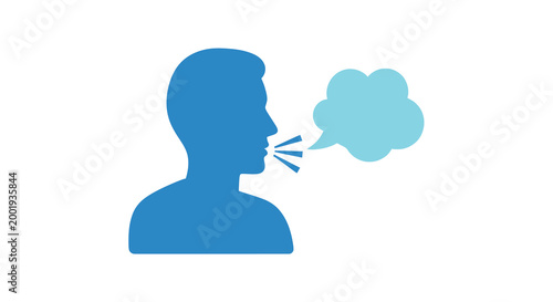 speech bubble icon with human silhouette high quality