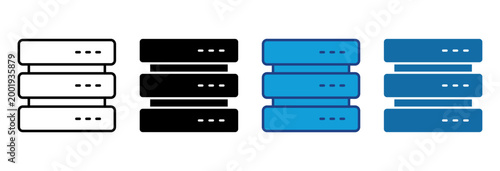 Server Icon Set Multiple Style Vector Illustration