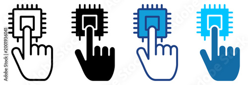 Digital Icon Set Multiple Style Vector Illustration