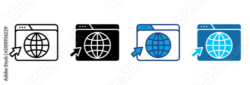 Web Icon Set Multiple Style Vector Illustration