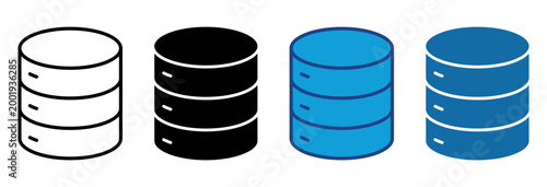 Data Icon Set Multiple Style Vector Illustration