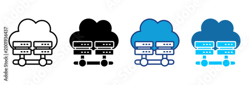 Virtualization Icon Set Multiple Style Vector Illustration