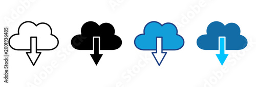 Download Icon Set Multiple Style Vector Illustration
