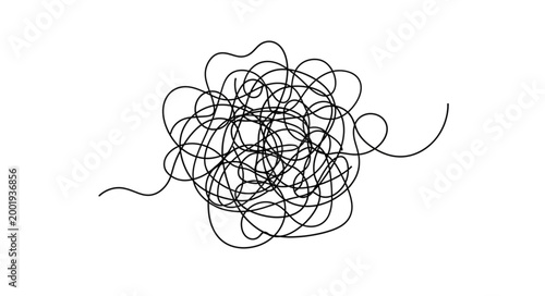 Abstract Black Scribbles Illustration with Random Lines.