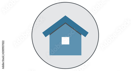house icon in blue circle on white background