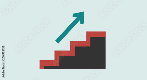 arrow pointing up over staircase graphic high quality