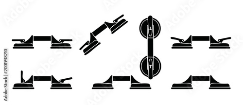 Tableau sur toile Double Suction Cup Handle Set for Glass Handling and Heavy Lifting Tool Icons