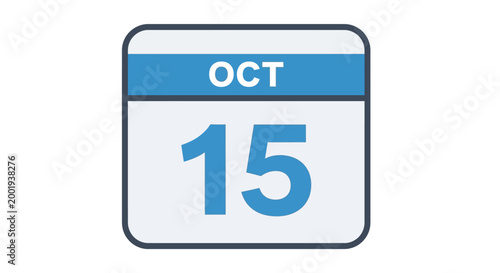 calendar icon with october date on white background