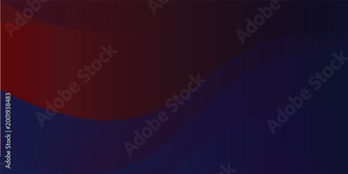 Abstract dark navy blue and deep red background with elegant fluid waves. Modern minimalist layered design with smooth gradients and subtle shadows