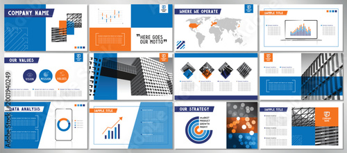 Modern business presentation template - vector illustration