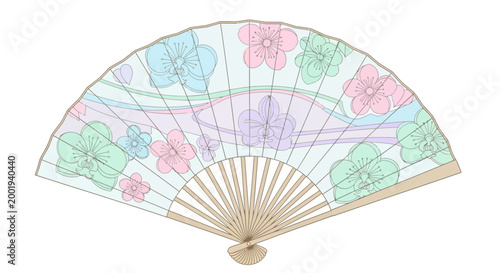 Traditional Japanese decorative folding fan.