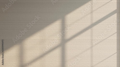 Moving Sunlight Shadows on Beige Ribbed Wall Animation