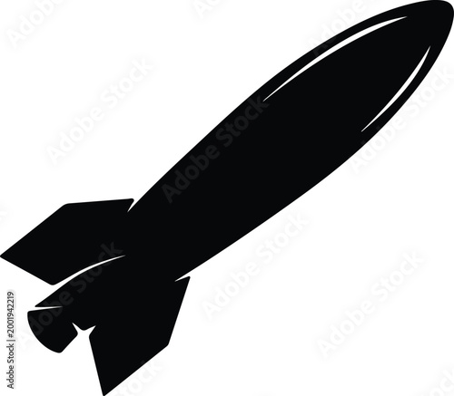 Silhouette vector of a military missile for your creative design