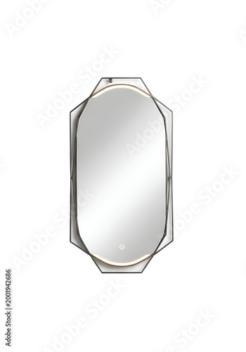 Modern Minimal Geometric Mirror Frame Elegant Decorative Wall Mirror Luxury Interior Design Object Isolated Transparent Background