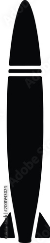 Silhouette vector of a military missile for your creative design