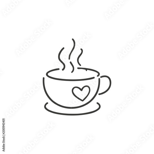 Hot Coffee Cup with Heart