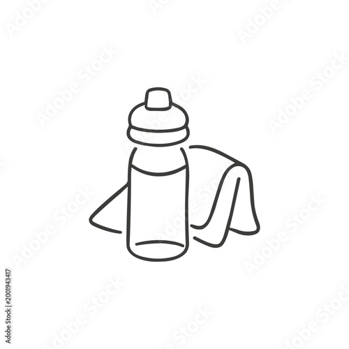 Water Bottle and Towel Icon