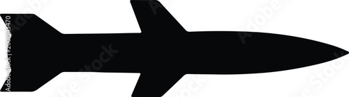 Silhouette vector of a military missile for your creative design