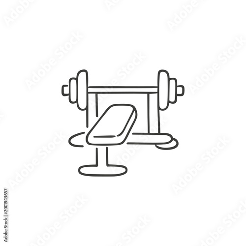Weight Bench and Barbell Icon