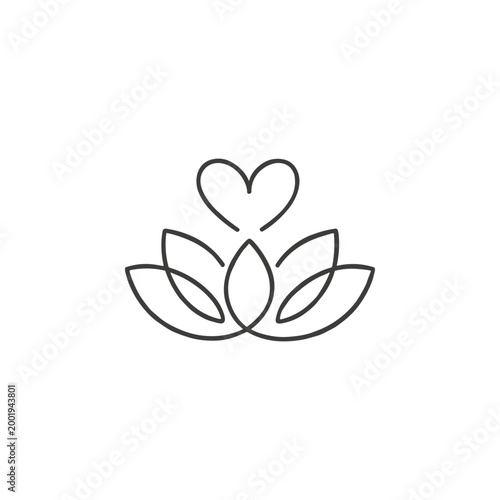 Lotus Flower Heart Logo