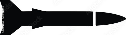 Silhouette vector of a military missile for your creative design