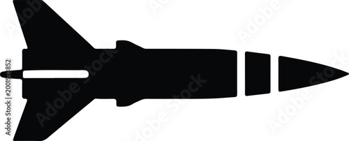 Silhouette vector of a military missile for your creative design