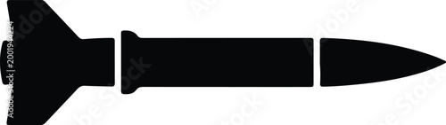 Silhouette vector of a modern military missile for war design
