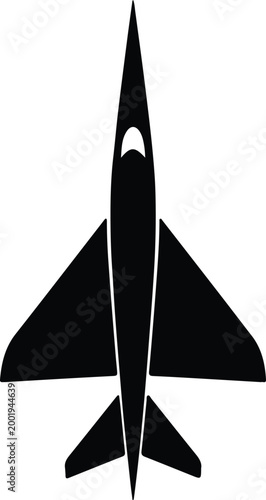Silhouette vector of a supersonic jet fighter for aviation logo design