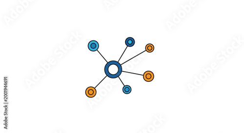 network diagram with colorful nodes and connections