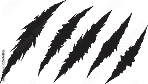 claw scratch marks torn slashes ripped texture horror grunge scratch vector illustration