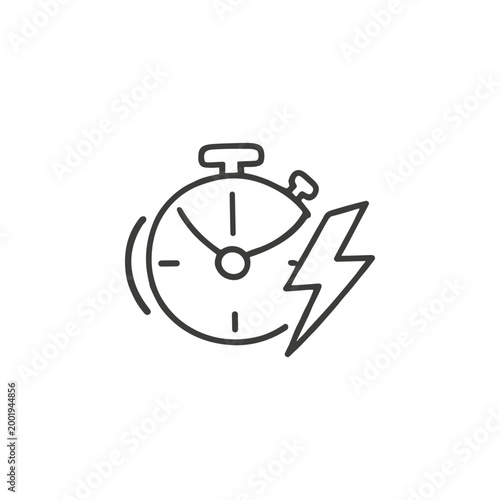 Stopwatch Lightning Bolt Icon