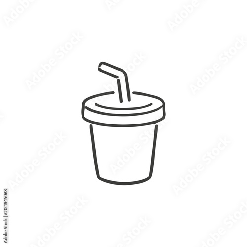 Disposable Cup with Straw Icon