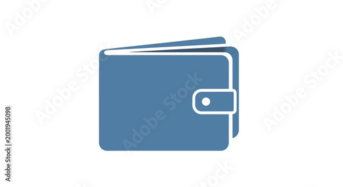 blue wallet icon on white background high quality