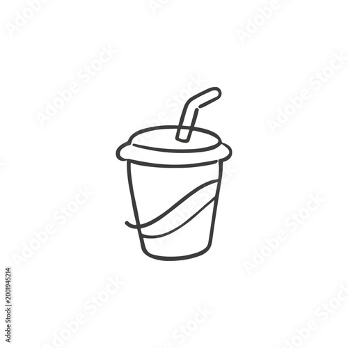 Doodle Drink Cup With Straw