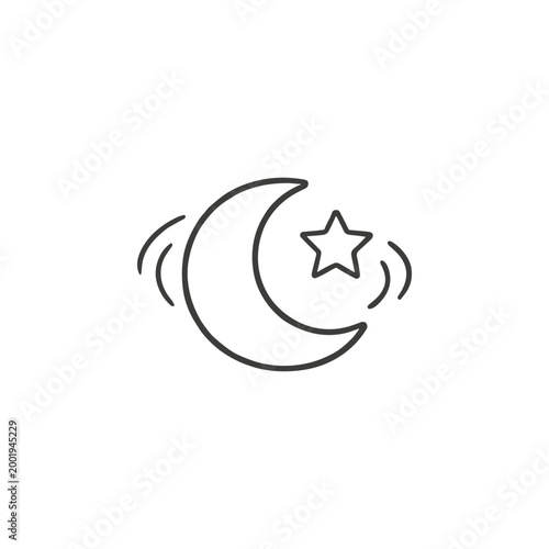 Crescent Moon and Star Icon