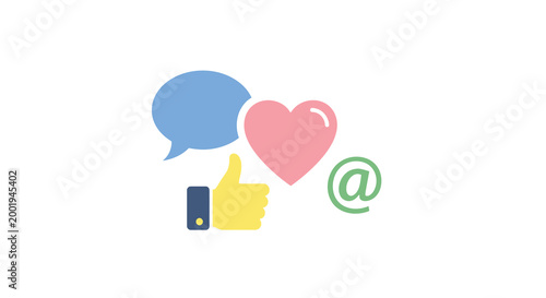 social media icons set on white background