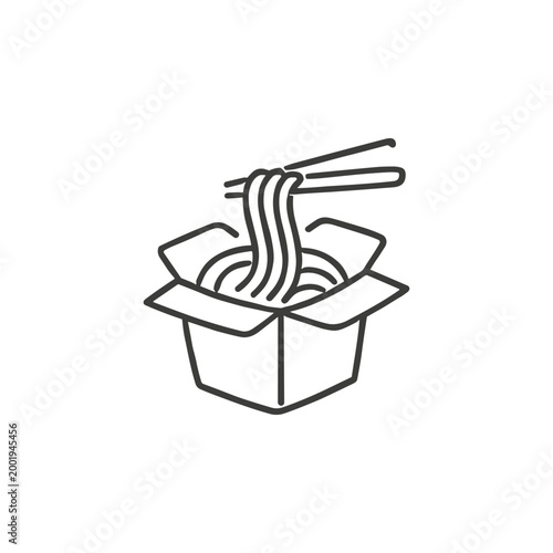Noodle Box With Chopsticks Icon