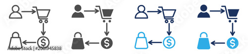 sales activities multi purpose icon set