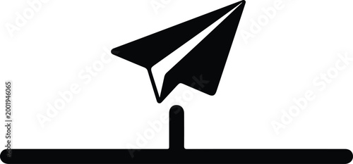 Silhouette vector of paper plane icon for simple digital design