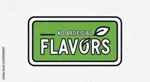 no artificial flavors label with green background