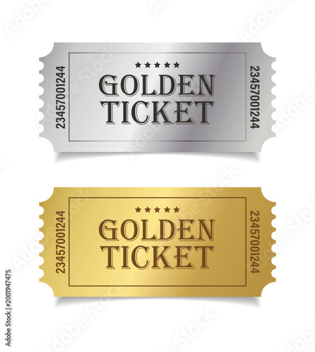 Vip Silver ticket mockup set. Luxury style and silver colors template Tickets Set. For cinema, sale coupon, circus, theater, festival. Minimalist coupons. Isolated background